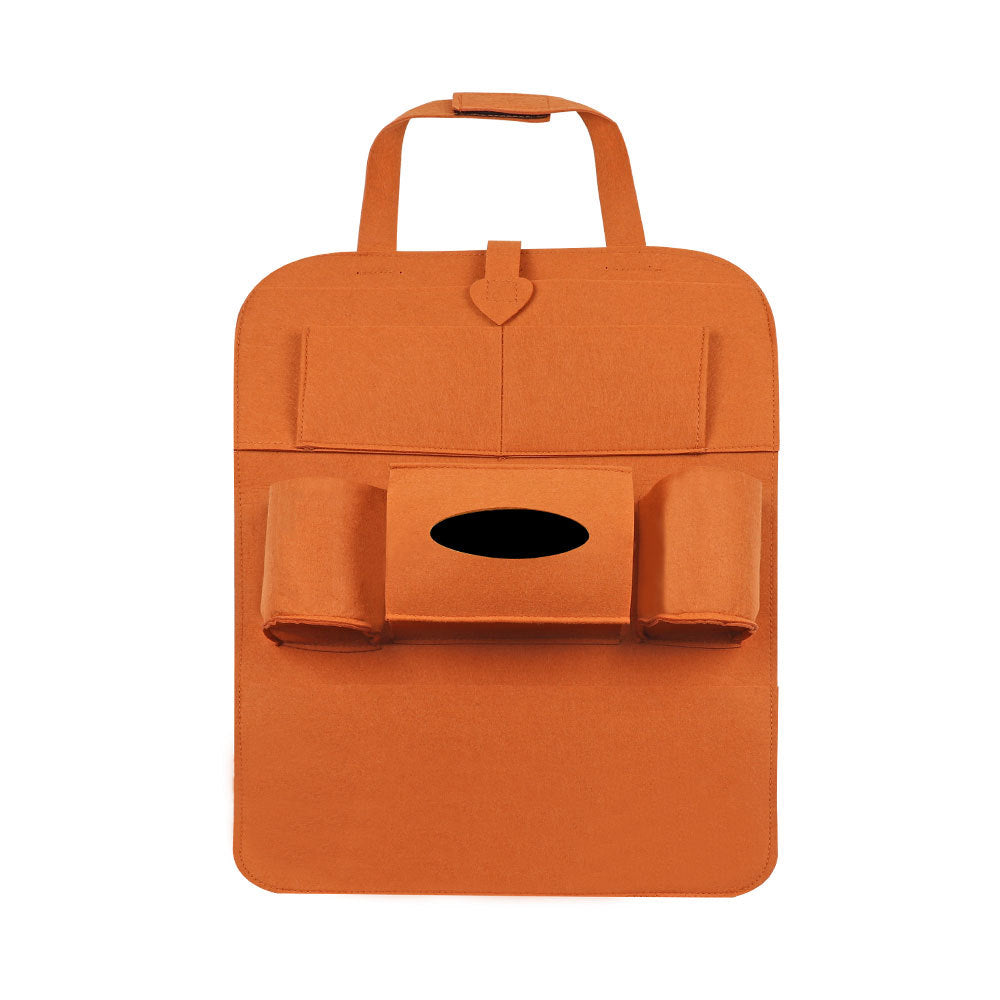 2pcs Car Back Seat Storage Bag Organizer Trunk Elastic Felt Storage Bag 6 Pocket