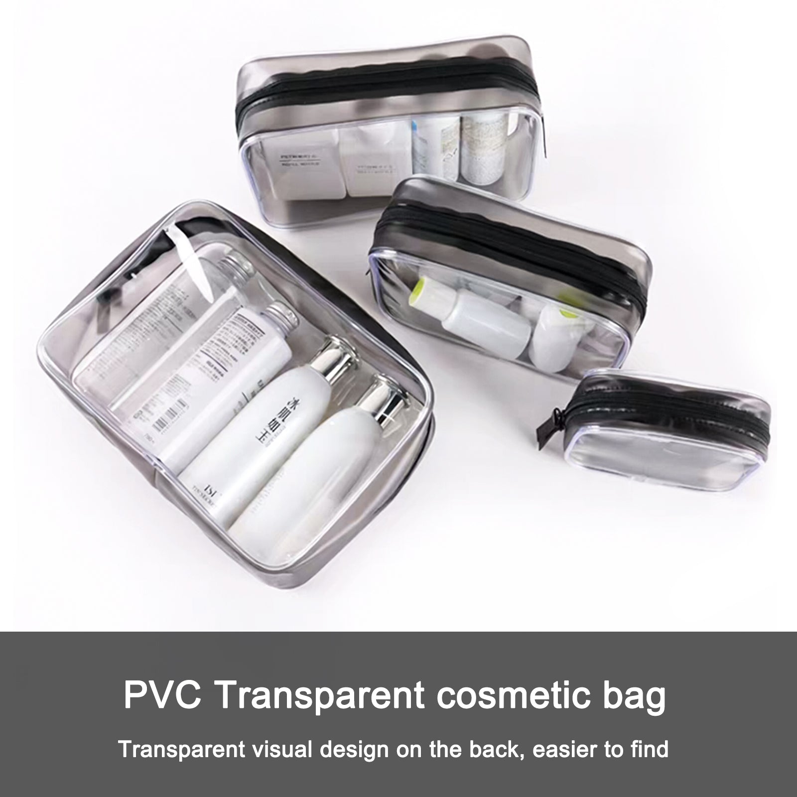 4 Pcs Clear Toiletry Bags Portable Waterproof Travel Pouch Makeup Bags