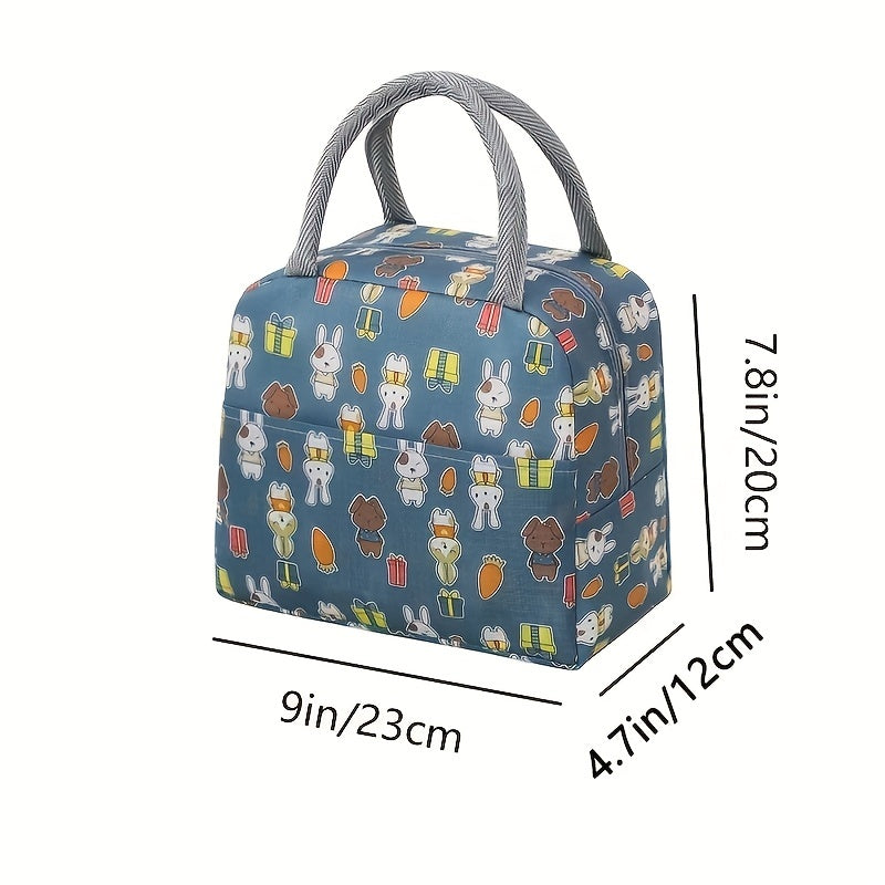 Animal Printed Insulated Lunch Box Cooler Bag for Office School Picnic Beach Cam