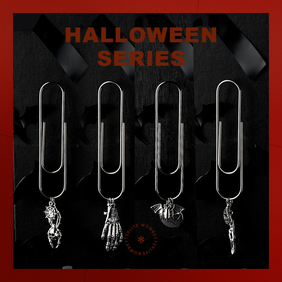 4pcs 100mm Giant Silver Paper Clips Halloween Series