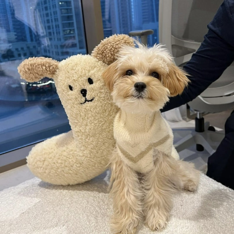 Arch Shaped Plush Dog Pillow for Cervical Spine Protection