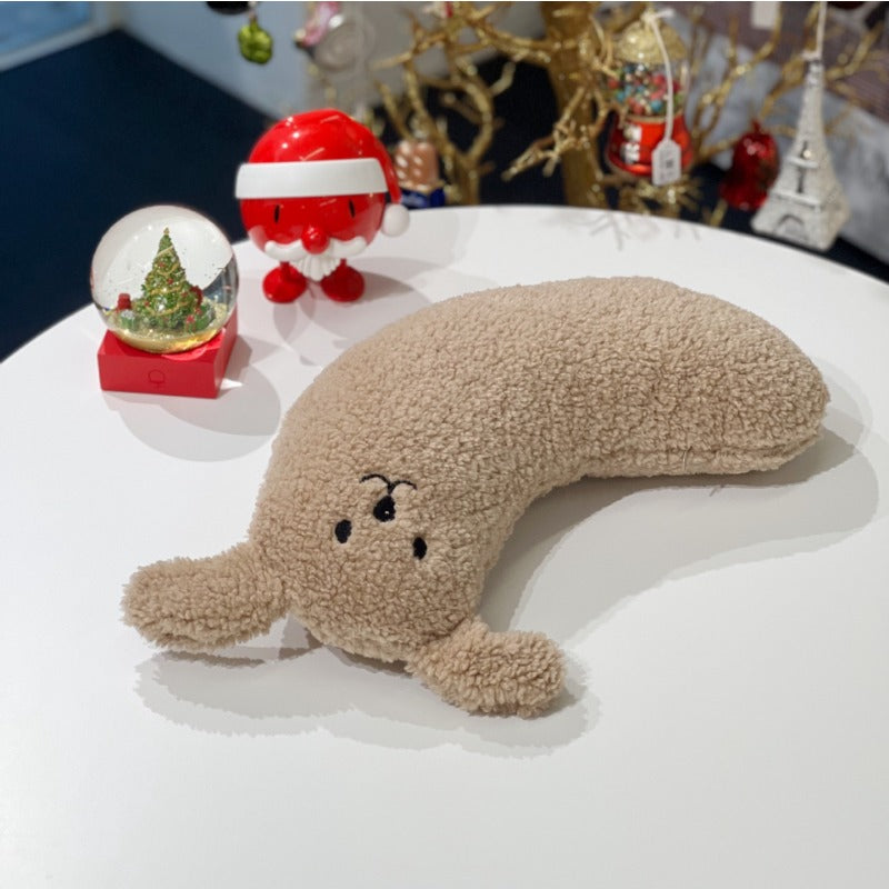 Arch Shaped Plush Dog Pillow for Cervical Spine Protection