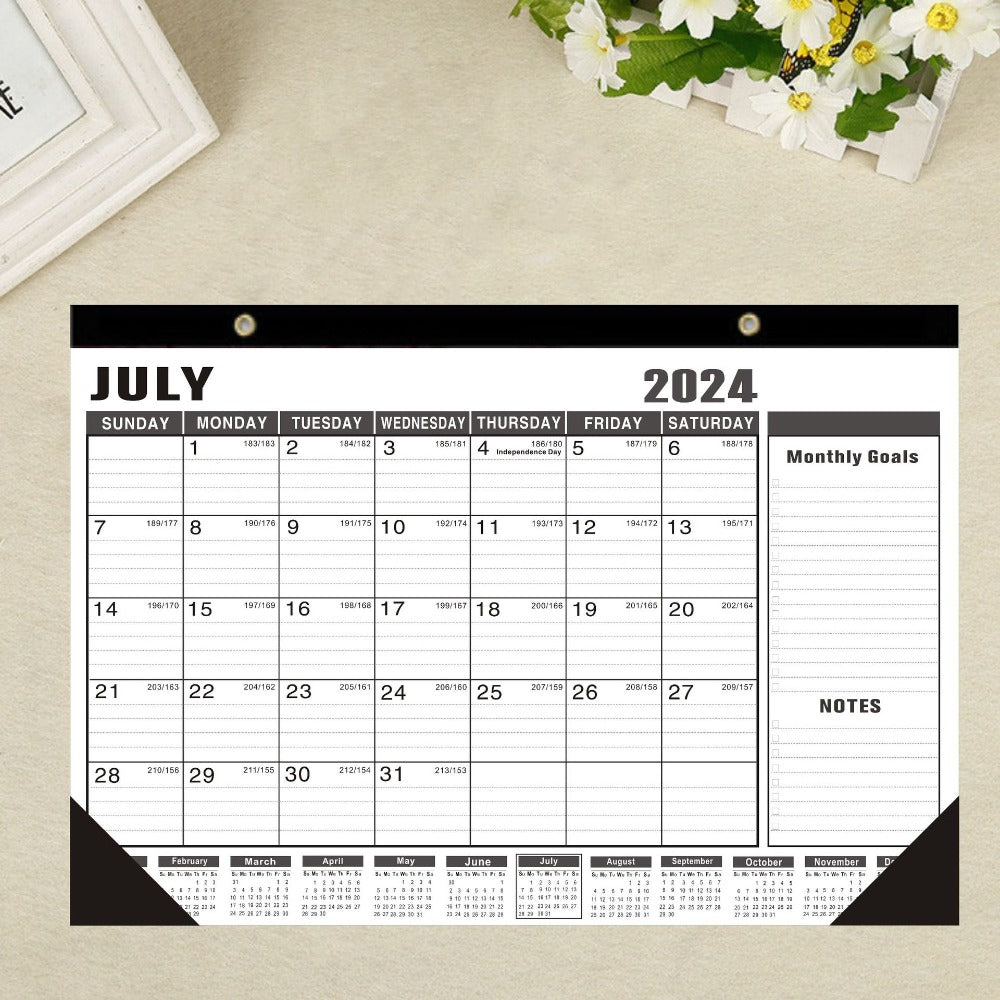 Wall Calendar Jul Dec 18 Months Schedule Paper Hanging