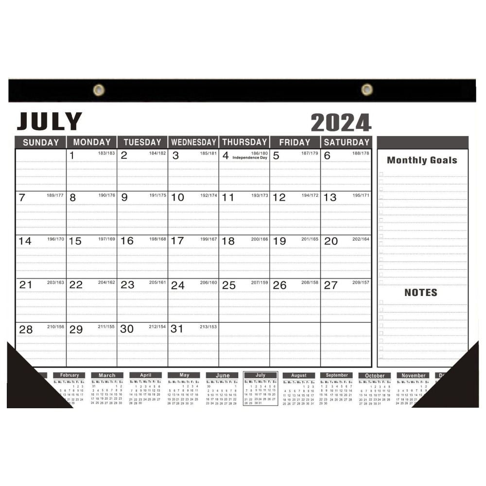 Wall Calendar Jul Dec 18 Months Schedule Paper Hanging