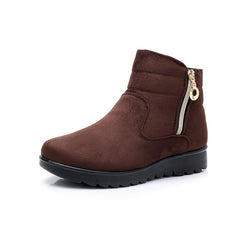 Women's Non Slip Solid Zipper Snow Boots Comfortable Outdoor Warm Boots Shoes