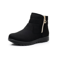 Women's Non Slip Solid Zipper Snow Boots Comfortable Outdoor Warm Boots Shoes
