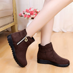 Women's Non Slip Solid Zipper Snow Boots Comfortable Outdoor Warm Boots Shoes