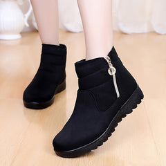Women's Non Slip Solid Zipper Snow Boots Comfortable Outdoor Warm Boots Shoes