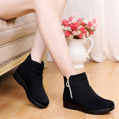 Women's Non Slip Solid Zipper Snow Boots Comfortable Outdoor Warm Boots Shoes