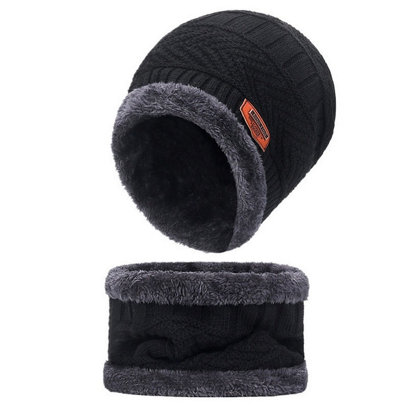 Warm Velvet Winter Beanie Hat & Scarf Set for Men and Women