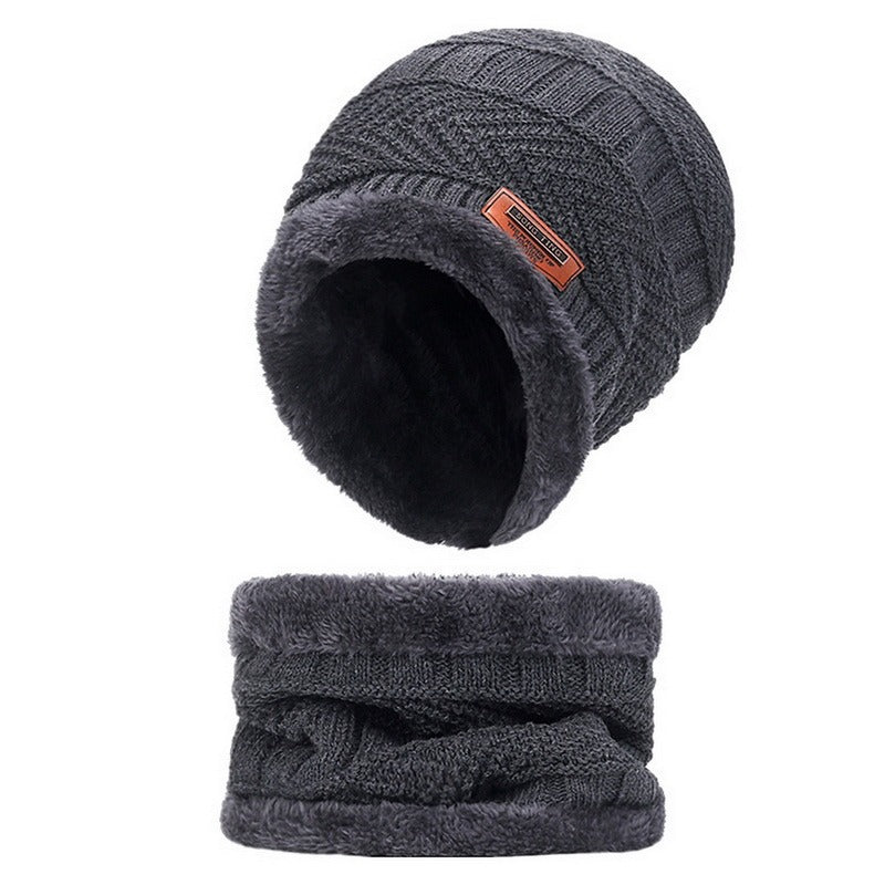 Warm Velvet Winter Beanie Hat & Scarf Set for Men and Women