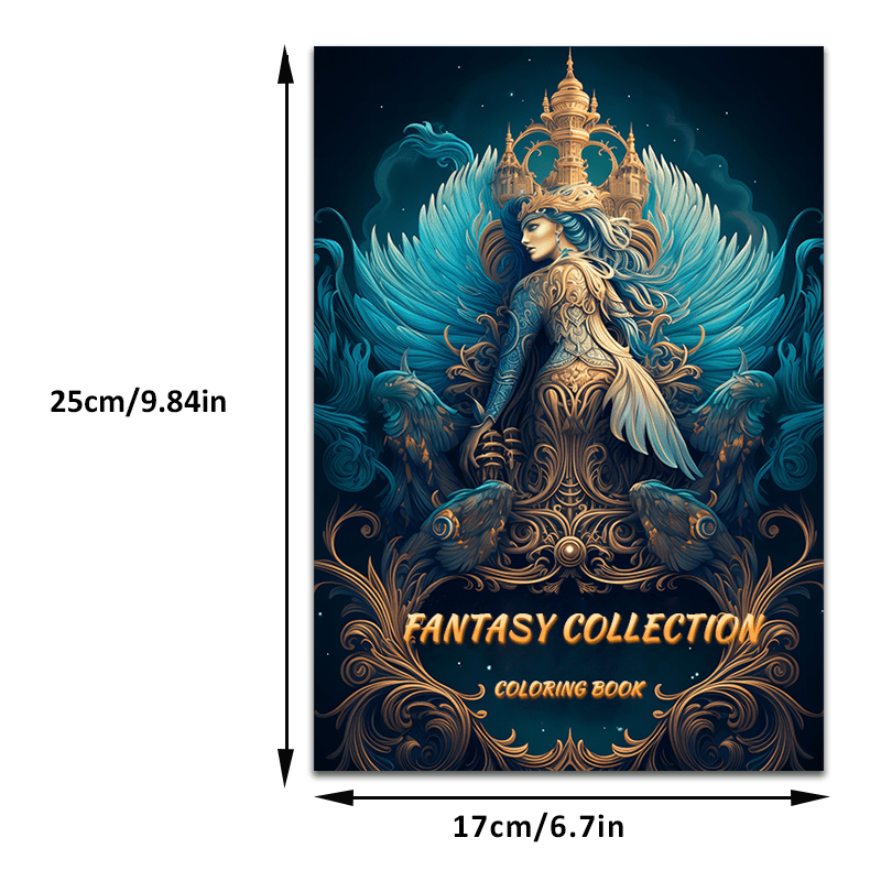 Fantasy Adult Coloring Book - Stress Relief - 25 Pages - Thick Paper