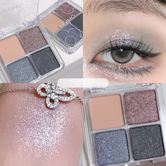 Pink Purple Glitter Eyeshadow Palette Sequin Finish Cosmetics