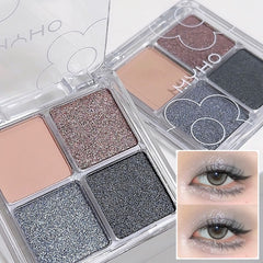 Pink Purple Glitter Eyeshadow Palette Sequin Finish Cosmetics