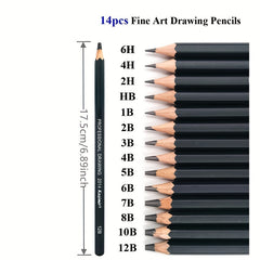 Professional Drawing Pencil Set 14pcs