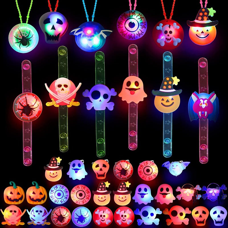 Glowing Finger Ring Brooch Necklace Watch Toys Kids Giveaways
