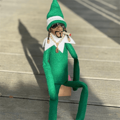 Green Christmas Hat FigureTable Decoration Hip Hop Plush Doll