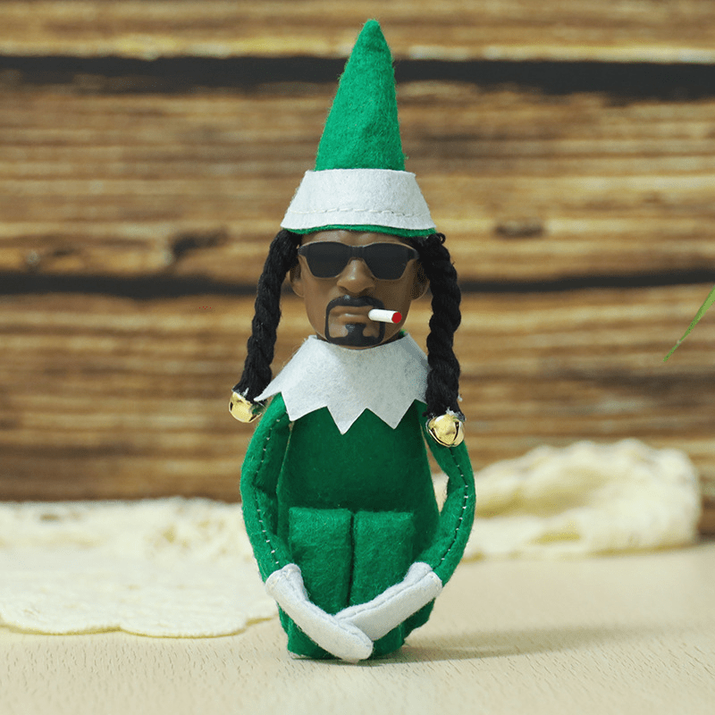 Green Christmas Hat FigureTable Decoration Hip Hop Plush Doll