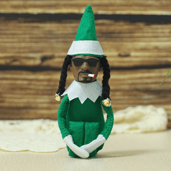 Green Christmas Hat FigureTable Decoration Hip Hop Plush Doll