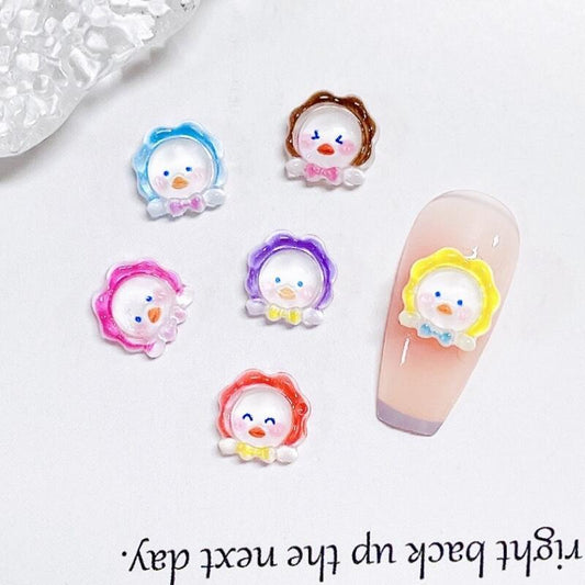20pcs Chicken Sunflower Nail Art Charms Resin Accessories