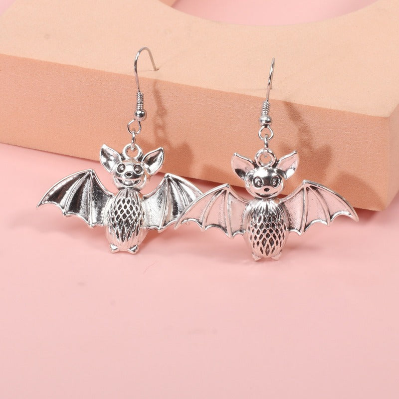 Women Halloween Jewelry Gothic Bat Skull Spider Earrings