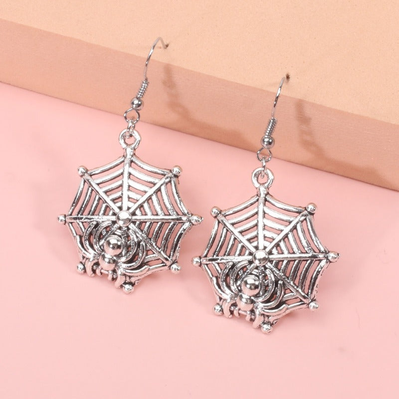Women Halloween Jewelry Gothic Bat Skull Spider Earrings