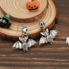 Women Halloween Jewelry Gothic Bat Skull Spider Earrings