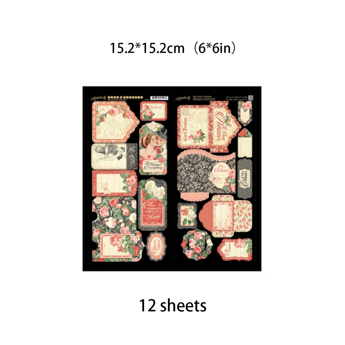 12pcs Large Size Cupid Paper Retro Insect Journal For DIY Gift