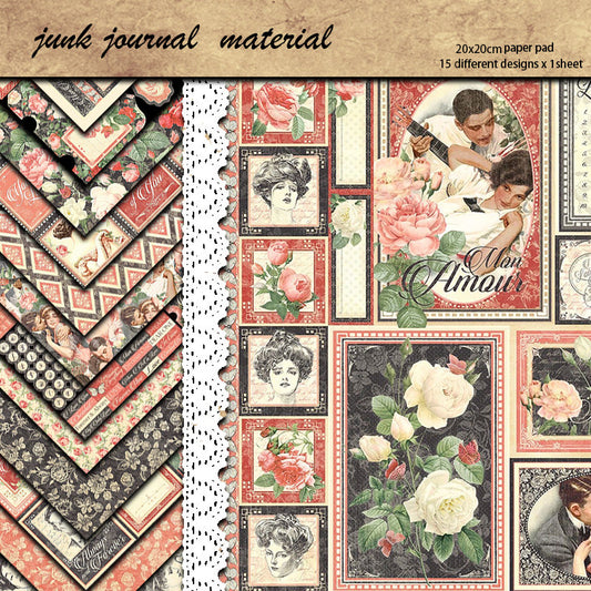 12pcs Large Size Cupid Paper Retro Insect Journal For DIY Gift