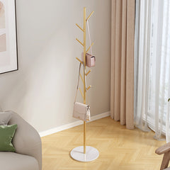 Tree Coat Rack Stand with Decorative Base for Hallway Entryway Coat