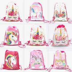 Unicorn Drawstring Bag for Girls, Travel Backpacks, Birthday Party Favors