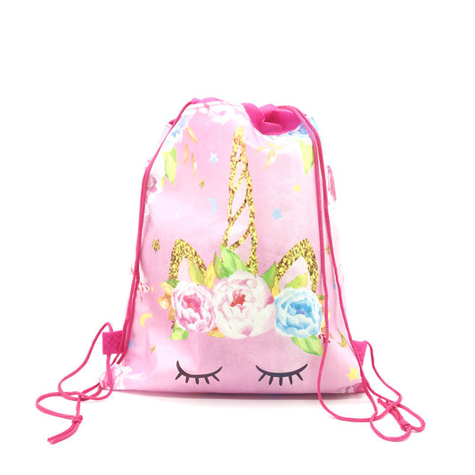 Unicorn Drawstring Bag for Girls, Travel Backpacks, Birthday Party Favors