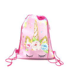 Unicorn Drawstring Bag for Girls, Travel Backpacks, Birthday Party Favors
