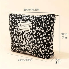 Leopard Print Makeup Bag Vintage Cosmetic Bag Makeup Organizer Purse