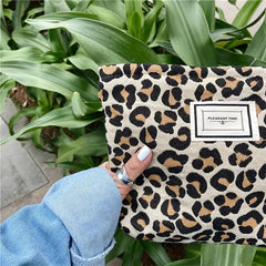 Leopard Print Makeup Bag Vintage Cosmetic Bag Makeup Organizer Purse
