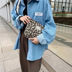 Leopard Print Makeup Bag Vintage Cosmetic Bag Makeup Organizer Purse
