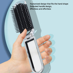 Portable Folding Hairbrush Mirror Set Airbag Massage Comb Small Makeup Mirror