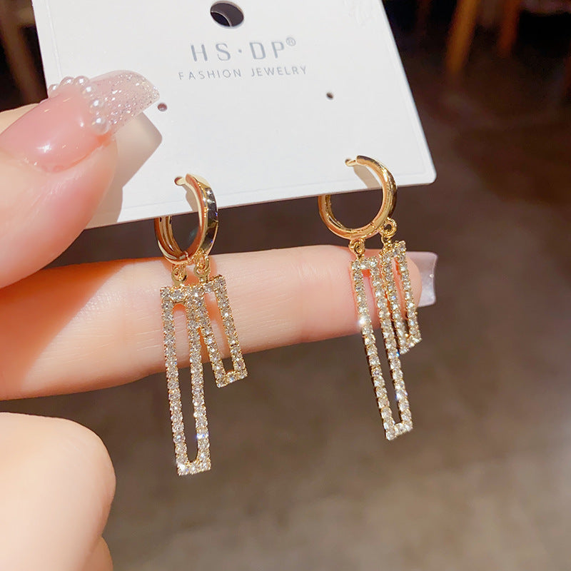 Geometric Earrings Rhinestone Inlaid Earrings