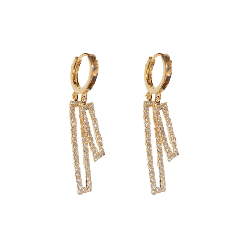 Geometric Earrings Rhinestone Inlaid Earrings