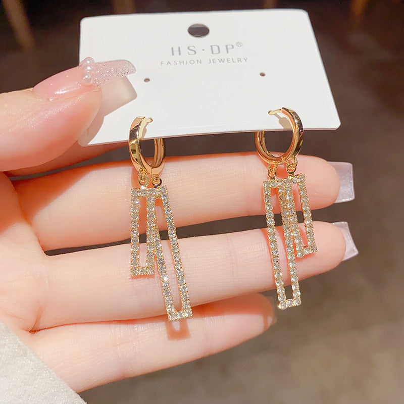 Geometric Earrings Rhinestone Inlaid Earrings