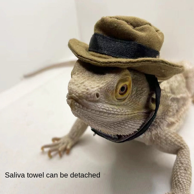 Pet Hat & Saliva Towel Set for Lizard Hamster