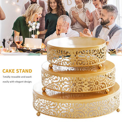 3pcs Metal Cake Stand Holder Cupcake Pastry Display Plate Tray for Party