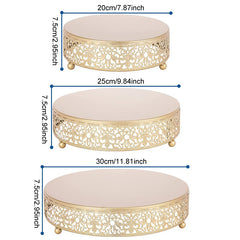 3pcs Metal Cake Stand Holder Cupcake Pastry Display Plate Tray for Party