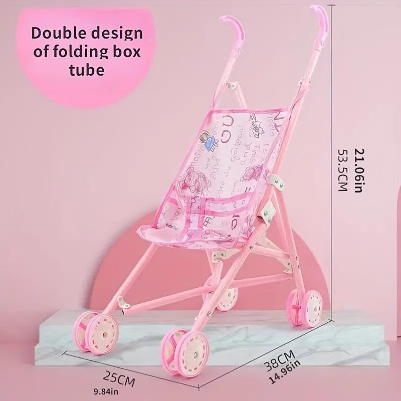 Adorable Handcart Toy Trolley Girl's Home Simulation Folding Cart