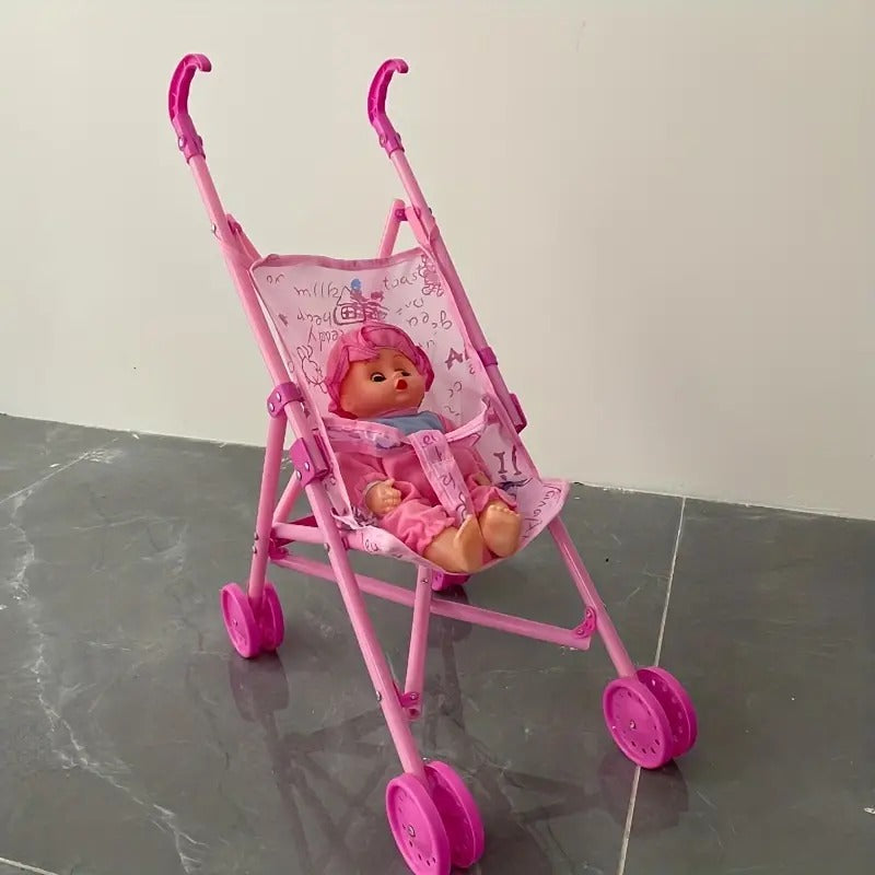 Adorable Handcart Toy Trolley Girl's Home Simulation Folding Cart