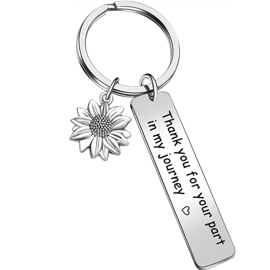 Stainless Steel Keychain Sunflower Pendant Gift For Friends