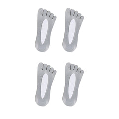 Women's No Show Boat Socks 4 Pairs Five Toe Sweat Absorption Thin Socks