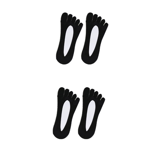 Women's No Show Boat Socks 4 Pairs Five Toe Sweat Absorption Thin Socks