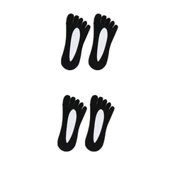Women's No Show Boat Socks 4 Pairs Five Toe Sweat Absorption Thin Socks
