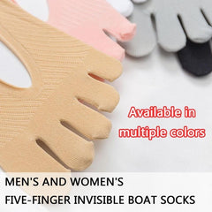 Women's No Show Boat Socks 4 Pairs Five Toe Sweat Absorption Thin Socks